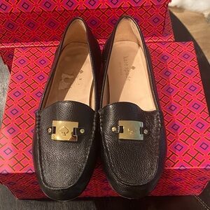 Kate Spade Black Loafers with Gold Accent